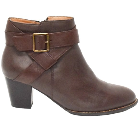 Vionic "Trinity" 2-Tone Leather Heeled Ankle Boots - Picture 11 of 11
